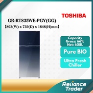 【FREE SHIPPING】Toshiba 661L Two Door Inveter Fridge GR-RT835WE-PGY(GG)