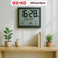 AZKO Forhom Digital Lcd Wall Clock Square DisplayBIG - Black Wall Clock Digital Wall Clock Led Displ