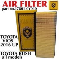 AIR FILTER 17801-0Y040 for TOYOTA RUSH ALL MODELS,TOYOTA VIOS 2016 UP