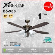 BESTAR Ceiling Fan BS900 47inch 57inch, 5 Blades Light Kit