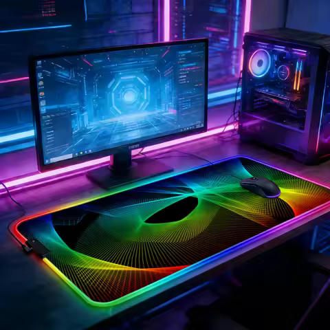 LED Lighting RGB Mouse Pad E-sports Game Keyboard Pad Rainbow Vortex Deskmat Laptop Accessories Mous