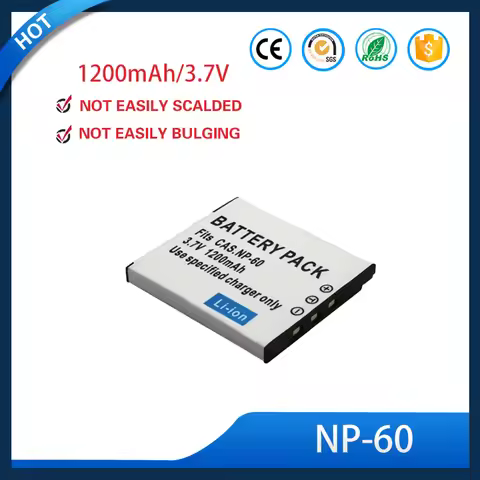 High Capacity 2x1200mAh NP60 Lithium Battery For Casio EX-Z80 Z85 Z90 Z19 Z20 Z29 S10 S12 Compact Ca