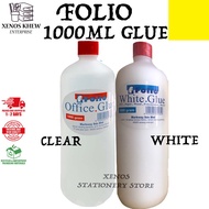 FOLIO PVA CLEAR GLUE TRANSPARENT GLUE 1000ML / FOLIO PVA WHITE GLUE 1000ML (READY STOCK)