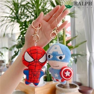 RALPH Spiderman Figure Plush Keychain Plush Key Ring Soft Stuffed Toys Doll Keychain Car Ornaments Plush Pendant Cosplay Accessories Decoration Keychain Hulk Iron Man Doll