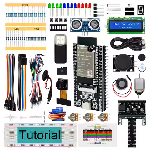 Freenove Super Starter Kit for ESP32-WROVER CAM Wireless, Python C Code, 522-Page Detailed Tutorial,