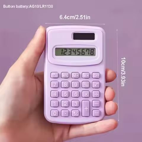 1PcsSmall Solar Calculator Portable Calculator Cute 8 Digits LCD Electronic Home Office Calculator f