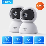 XiaoVV กล้อง PTZ อัจฉริยะ Q2 * 2 CCTV ไร้สายเชื่อมต่อโทรศัพท์ WiFi ในร่ม1296P HD 360ดู ° ตลอดทั้งวัน