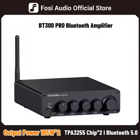 Fosi Audio Bluetooth Sound Power Amplifier BT30D PRO 2.1 Channel Amp Audio Reciver for Speaker Subwo