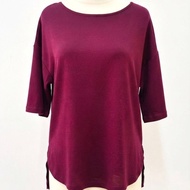 E Hyphen Rayon Boat Neck Casual Top (SIZE L)