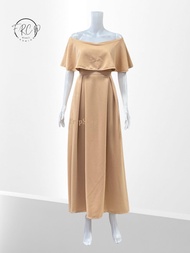 Elegant Amira Plaine Long Dress – Fitted Neoprene Spandex with Side Slit  Perfect for Ninang Duties 