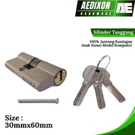(PCS) AEDXON Door Lock Cylinder 30x60mm | 100% Brass Heart | 3 Spare Keys