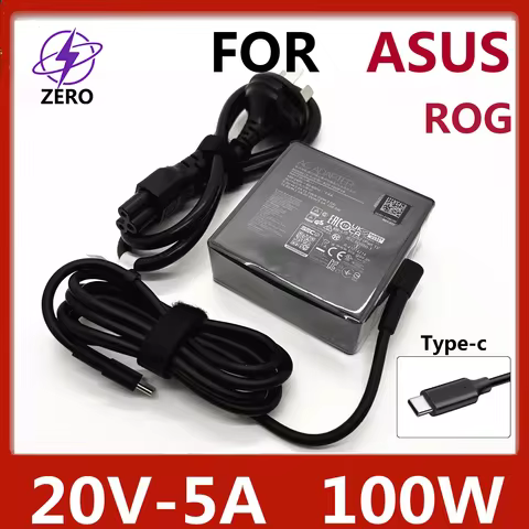 Original 100W 20V5A Usb-C Type-C Ac Adapter Laptop Charger for Asus Rog Flow X12 X13 A20-100P1A Lapt