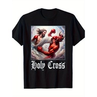 Jesus Vs Satan Boxing Match Not Today Satan Holy-Shirt Men Tee Shirt