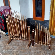 HITAM Angklung sarinande 2 octaves 8 notes 2 black bamboo tubes (2 sets of low notes & medium notes)