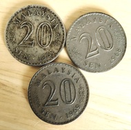 Duit Syiling Lama Paliment 20sen 1967 1968 & 1969