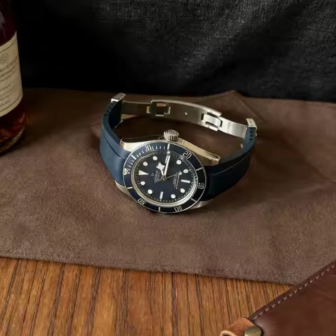 Fit For Tudor Black Bay 58 BB58 20mm CTS FKM Rubber Strap Curved End Design With Deployment Clasp Wa