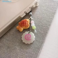 INSTORE Fish Cake Keychain, Japanese Street Food Food Taiyaki Pendant, Phone Lanyard Pink Squid Roll