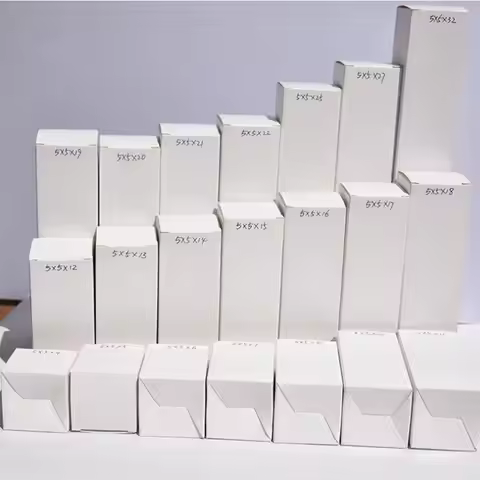 10pcs Blank White Paper Box Long 33cm Cardboard Box for Slender Tubes Packaging Craft Gift Kraft Pap