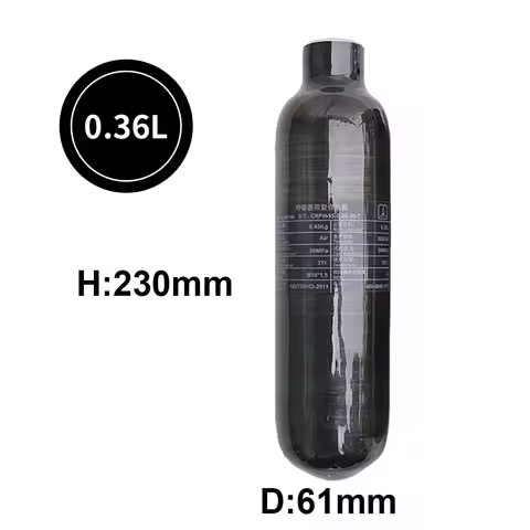 TUXING-0.36L/0.42L 4500Psi 300Bar High Pressure Air Tank HPA Bottle, Carbon Fiber Cylinder, Scuba Di