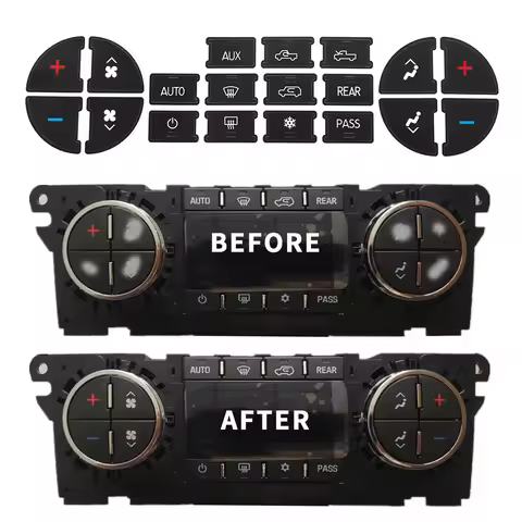 AC Dash Button Repair Kit Decal Stickers Replacement For GMC Tahoe Suburban Avalanche Yukon Denali A