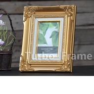 Louis Photo Frame Gold White Insert 4x6 Inch 5x7 6x8 Images With Clear Glass. Wall Hanging Stand**