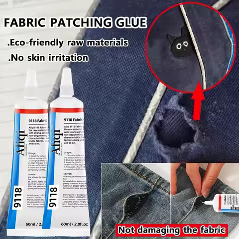 15/60ml Fabric Glue Strong Fabric Patching Glue for Fabric Repair and Permanent Bonding Versatile Wa
