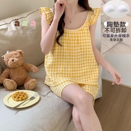 Taiwan Shipping Chest Padded Pajamas Pajamas Women's Pajamas Cool Pajamas Sleeveless Suits Sling Pad