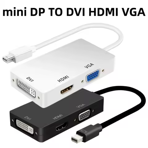 MiniDP to HDMI Adapter Cable VGA Apple Laptop Connection for 4K TV Display Projector DVI Thunderbolt