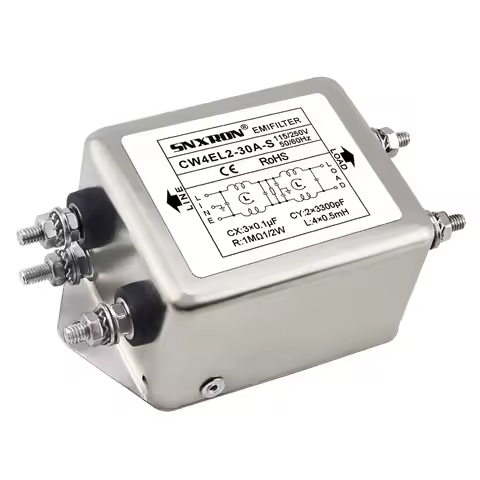 Single-Phase AC Filter CW4EL2-40A-S Bolt Type EMI Noise Filter 3A 6A 10A 20A 30A 250VAC Two-Stage Fi