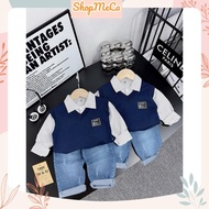 Boy's clothing Set CS574, Set of 3 pieces: shirt, jeans, vest