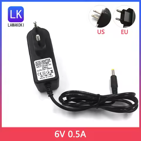 1pcs 6V 0.5A 500MA AC DC PIUG 4.0-1.7MM Power Supply Adapter Charger For OMRON NE-C20 Blood Pressure