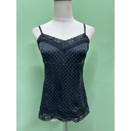 CS106 White Black Silk Camisole