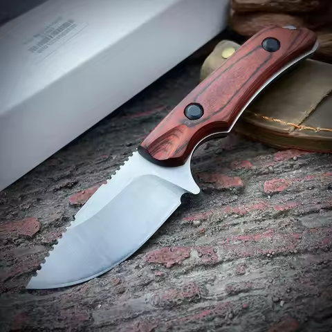 BM 15017 Wooden Small Straight Knife 8Cr13Mov Blade Daily Portable and Durable Sharp Fruit Knife Fie