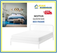 NESSTUN Bed Frame Queen Size Katil Complete Set Queen Putih