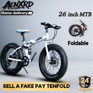 AENXRD Fat Tire Basikal 26" 21 Speed Folding Disc Brake Bike