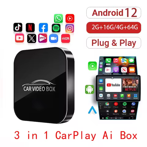 Android 12 CarPlay Ai Box Wireless CarPlay Android Auto Convertion Box Wireless Apple Carplay Adapte