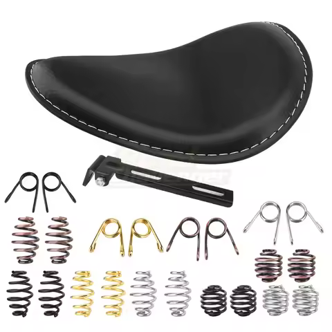 Black MOTO Solo Driver Seat Spring Bracket Kit For Harley Custom Chopper Bobber Honda Yamaha Kawasak