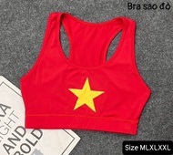 Aó bra tập gym yoga thể thao nữ cờ đỏ sao vàng kèm mút Bin Sports A212