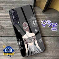 HP (J03) Casing VIVO Y72 5G Glass Case - VIVO Y52 5G - VIVO Y72 CASE - NEWEST VIVO Y52 - Glass Softc