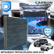 กรองแอร์ Mitsubishi มิตซูบิชิ Triton,Pajero 2005-2015 คาร์บอน เกรดพรีเมี่ยม (D Protect Filter Carbon Series) By D Filter (ไส้กรองแอร์รถยนต์)