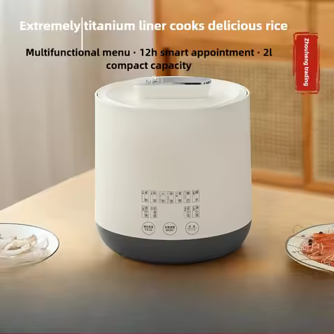 2L Titanium Inner Tank Rice Cooker, Zero Coating Non-stick Cooker 1--3 People Multi-functional House