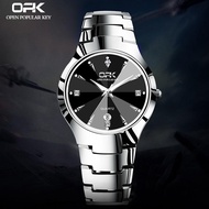 Jam Tangan Pria Rantai Kecil OPK Original Anti Air Import Garansi Analog Bisnis