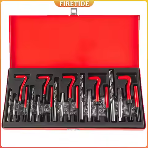 131Pcs Thread Repair Kit M5-M12 w/Storage Case Professional Helicoil Type for Automotive Engine