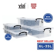 YIZI Stackable Transparent Storage Box with Wheels (6L - 35L)