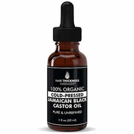 100% Organic Cold-Pressed Jamaican Black Castor Oil (1fl Oz) by Hair Thickness Maximizer. Pure Unref