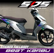 Decal Stiker Full Body Motor Honda Beat Karbu 2008-2012 Dekal Beat Karbu Motif Rainbow Full body