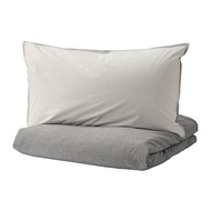BLÅVINDA 雙人被套附2個枕頭套, 灰色, 200x200/50x80 公分