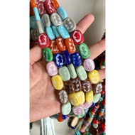 Coin glass beads handmade/ glass beads