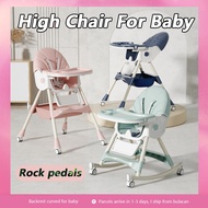 Rock High Chair for baby Height wheels Baby high chair feeding foldable high chair