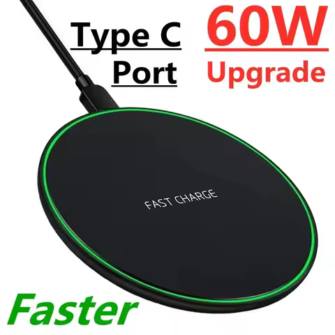 60W Wireless Charger Pad for LG V35 V40 V50 V60 ThinQ 5G LG Velvet 5G Huawei Mate 40 Induction Fast 